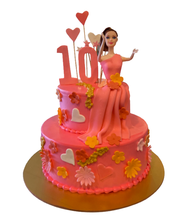 Heart &amp; Girl Theme Cake